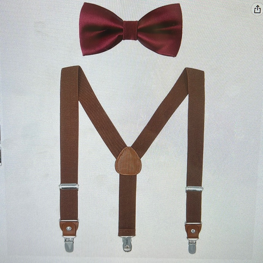 Brand new never used Child suspenders and bowtie set 27 inch(3-9year) - Picture 1 of 1